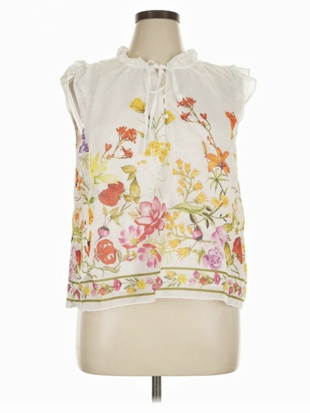 Bailey/44 floral blouse in White & Multicolor XL Like New